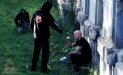 Seven při natáčení klipu k filmu Kajínek a kameraman Allan Šubert